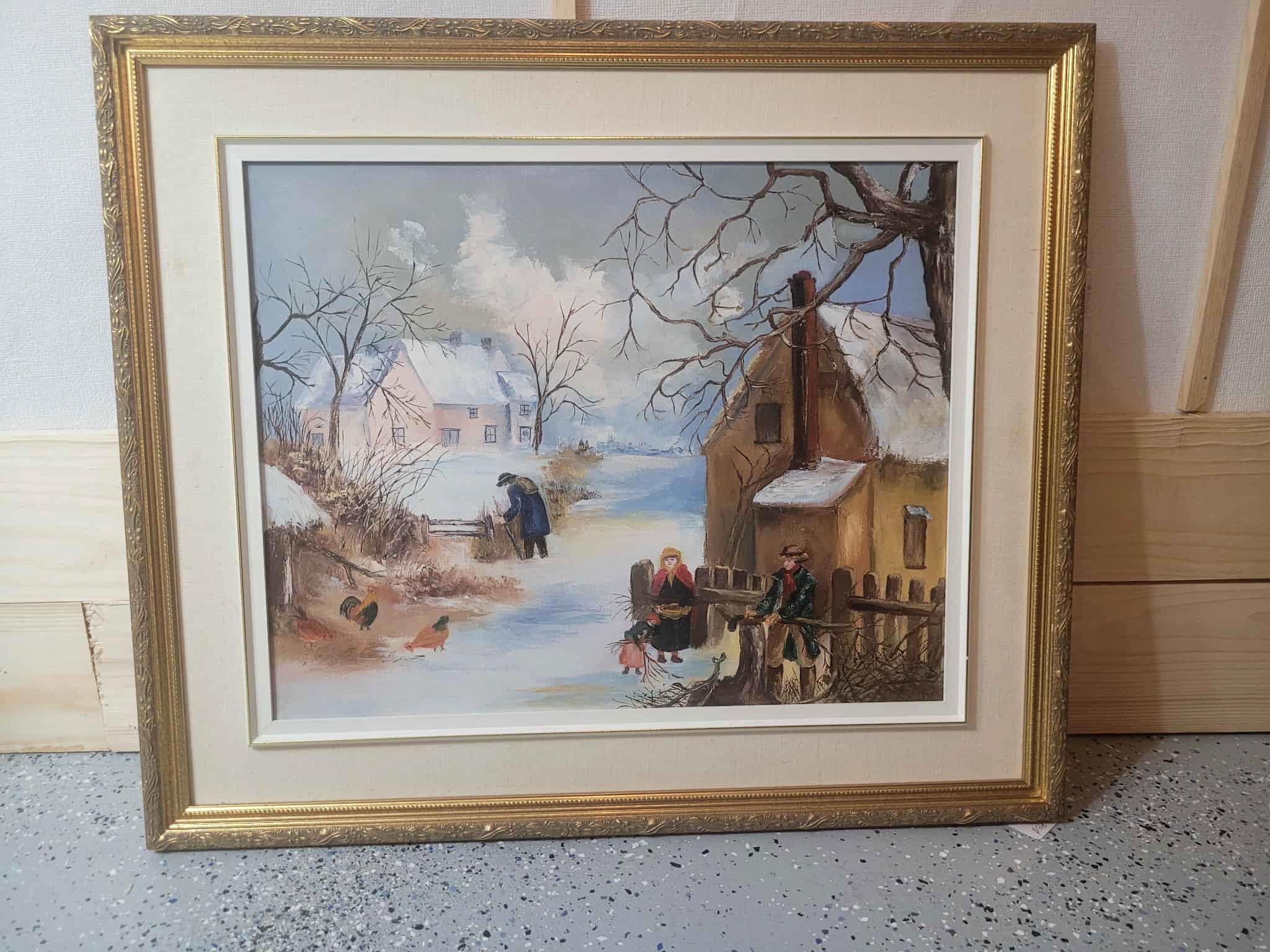 Toile maison dans la neige
