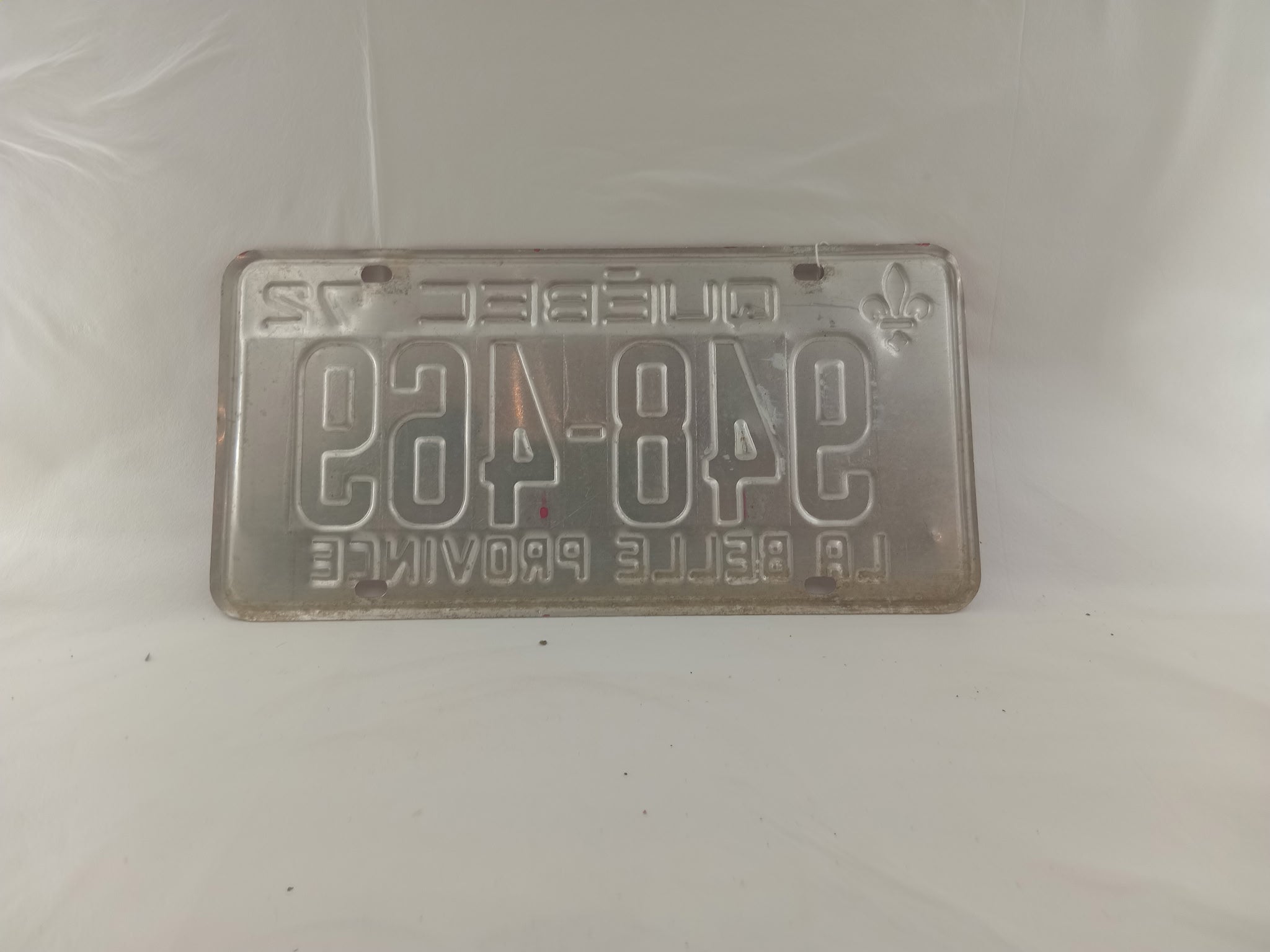 Placque d'immatriculation 1972