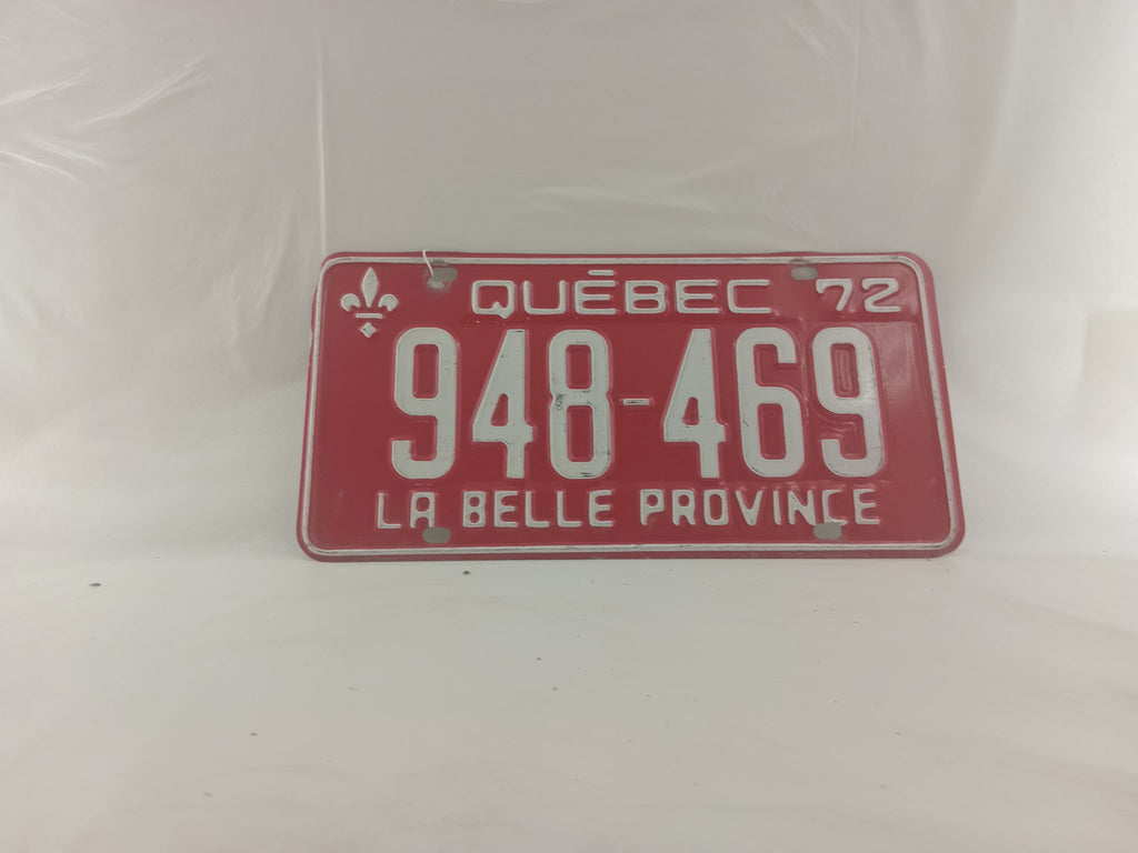 Placque d'immatriculation 1972