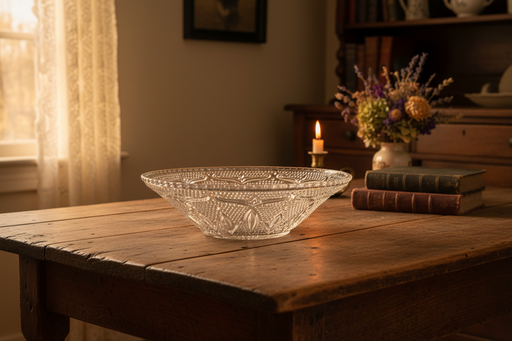 Grand bol à fruit Federal Glass Company — Heritage Clear
États-Unis, 1940–1955