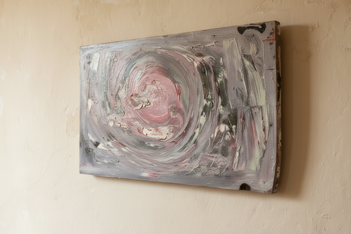 Peinture sur bois — vue rapprochée maison ancestrale