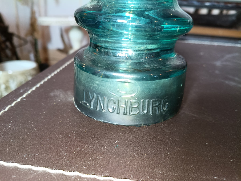 Lot de 4 isolateurs vintage – Lynchburg No 38, Dominion, Brookfield, céramique