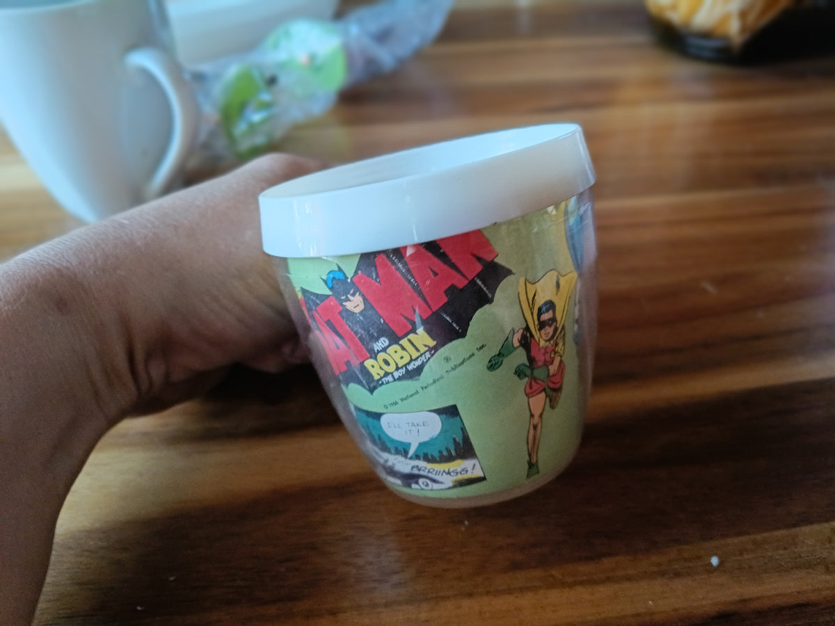LOT VINTAGE : 2 Tasses Isothermes Batman & Robin (1966)
