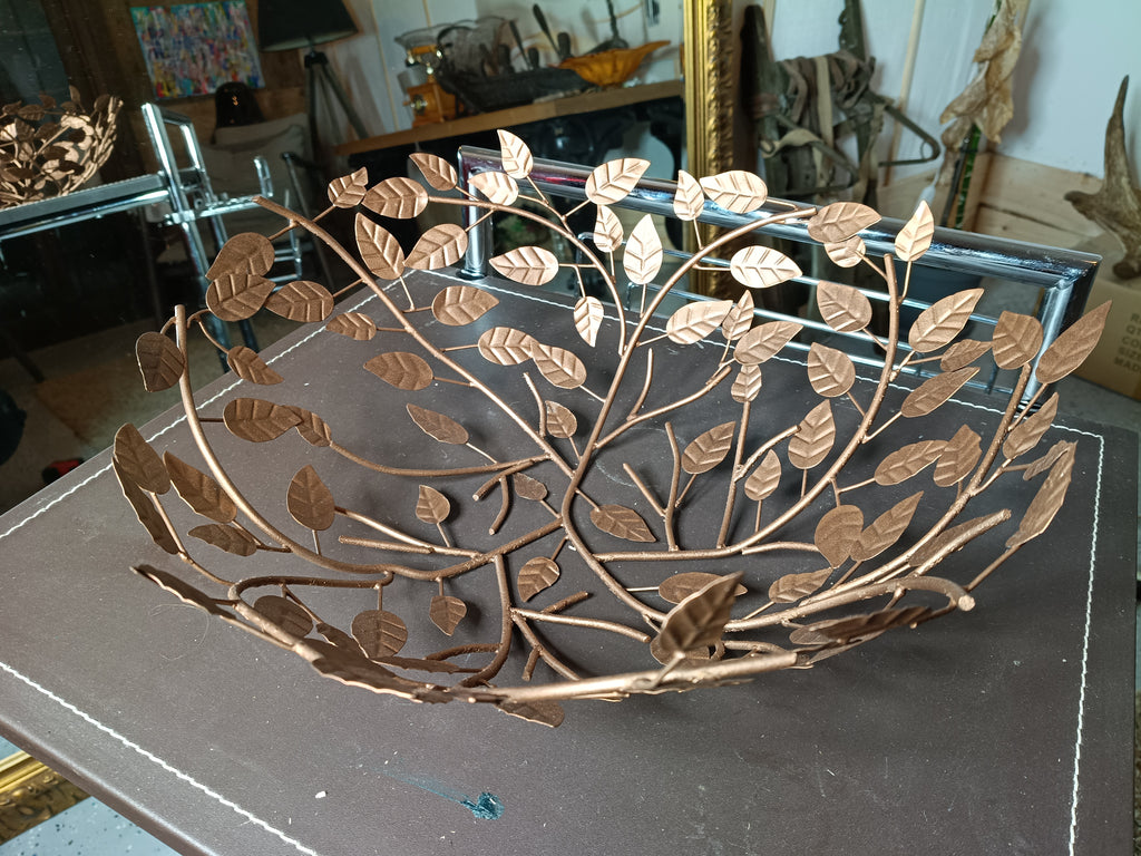 Centre de table métal forme branche et feuille