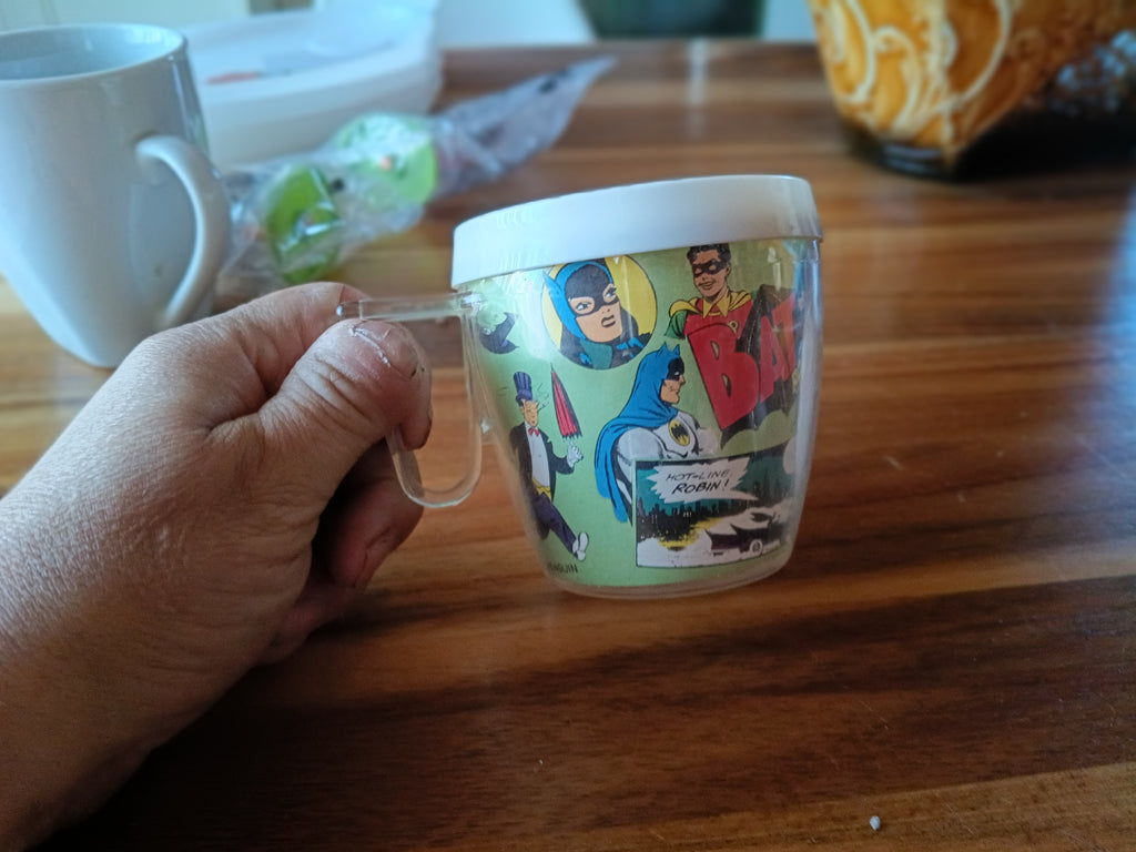 LOT VINTAGE : 2 Tasses Isothermes Batman & Robin (1966)