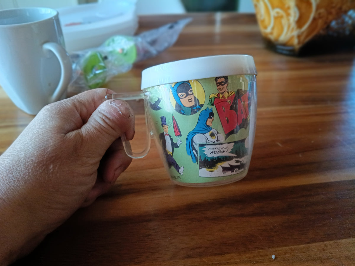 LOT VINTAGE : 2 Tasses Isothermes Batman & Robin (1966)