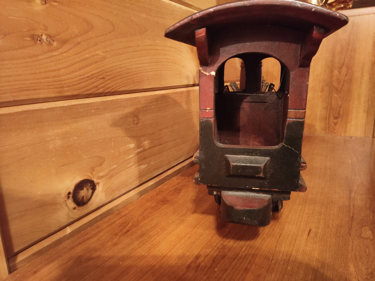 Grande Locomotive à Vapeur Vintage en Bois et Métal - Style Western (65cm)