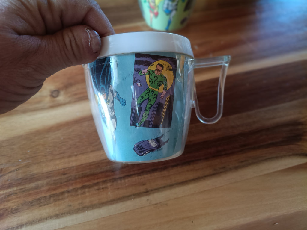 LOT VINTAGE : 2 Tasses Isothermes Batman & Robin (1966)