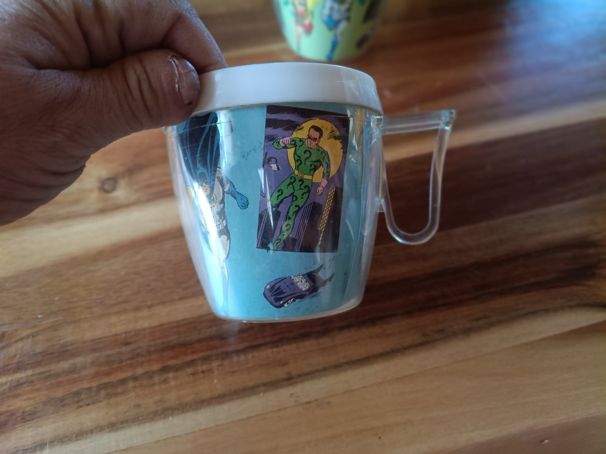 LOT VINTAGE : 2 Tasses Isothermes Batman & Robin (1966)