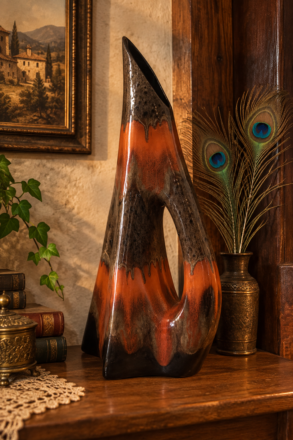 Vase brun céramique