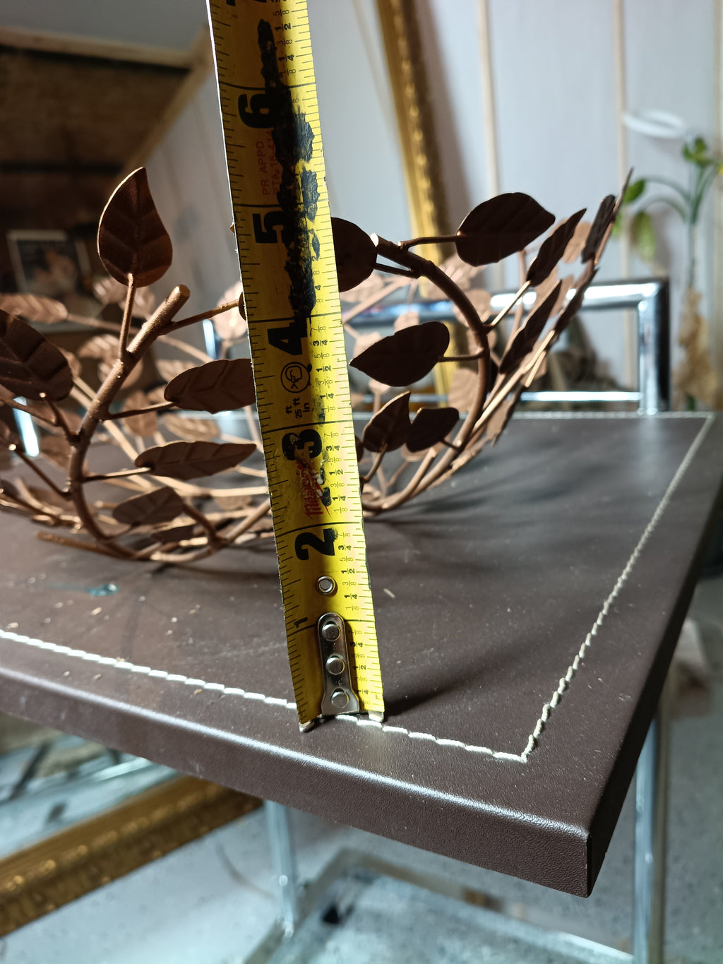 Centre de table métal forme branche et feuille